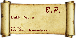 Bakk Petra névjegykártya