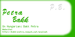 petra bakk business card